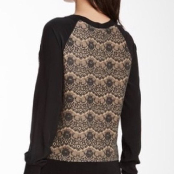 Rachel Roy NWT XS Lace Effect Sweater Blouse - Picture 2 of 7